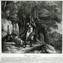Napoleon auf Wache nach der Schlacht von Pont d